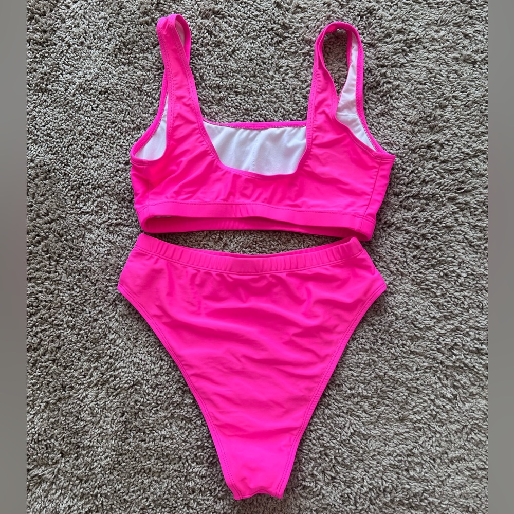 Hot Pink High Rise Bikini - Picture 2 of 2